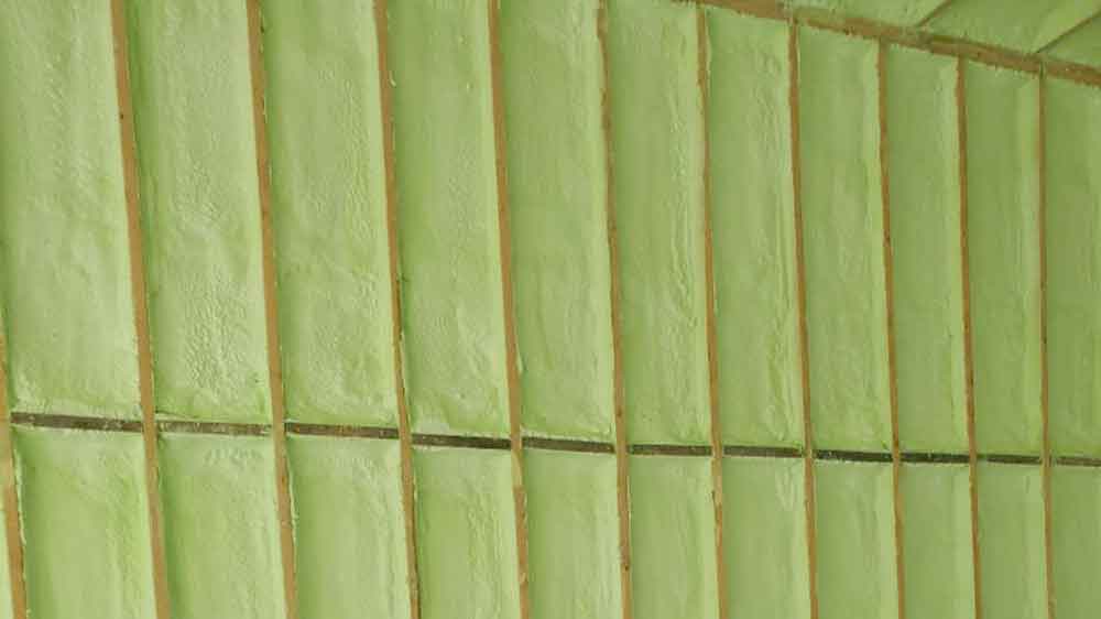 green spray foam insulation photo